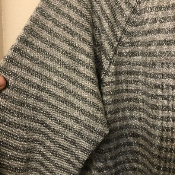 Lane Bryant knit gray metallic stripped button up cardigan sweater 18/20 - Picture 8 of 14